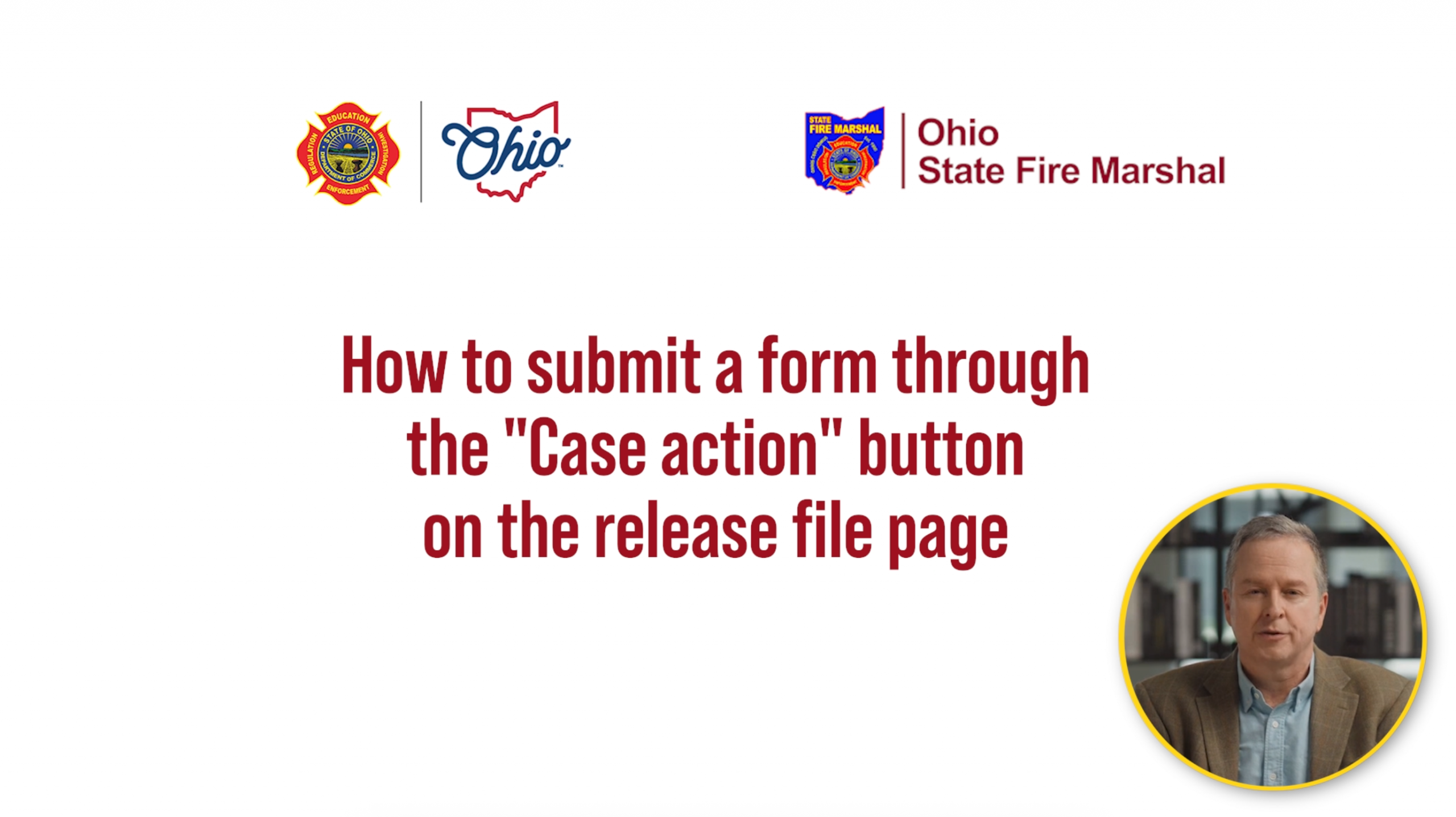 Submit a form through the "Case action" button on the release file page